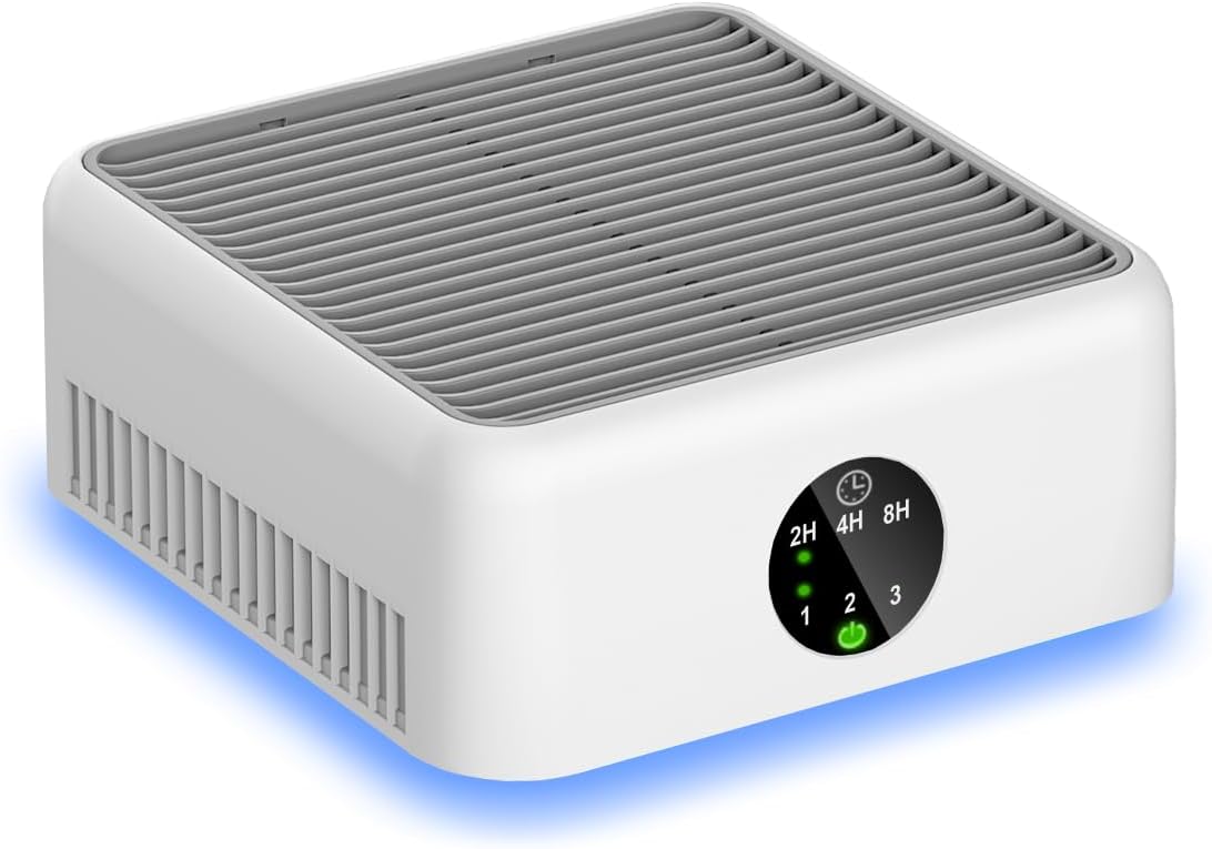 Air Purifiers for Home,True HEPA Small Air Purifier for Dorm Room, Up to 615 Ft²,15dB Quiet,for Smoke Odors,Portable Mini Air Purifier,Desk Air Filter for Office, RV,Bedroom,Travel (Elegant White)
