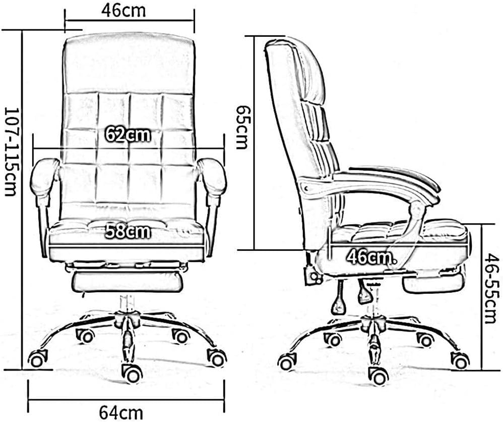 Ergonomic Executive PU Computer Chair with Headrest and Backrest 165 Comfortable Lounge Chairs for Reception Study Bedroom Meeting Room