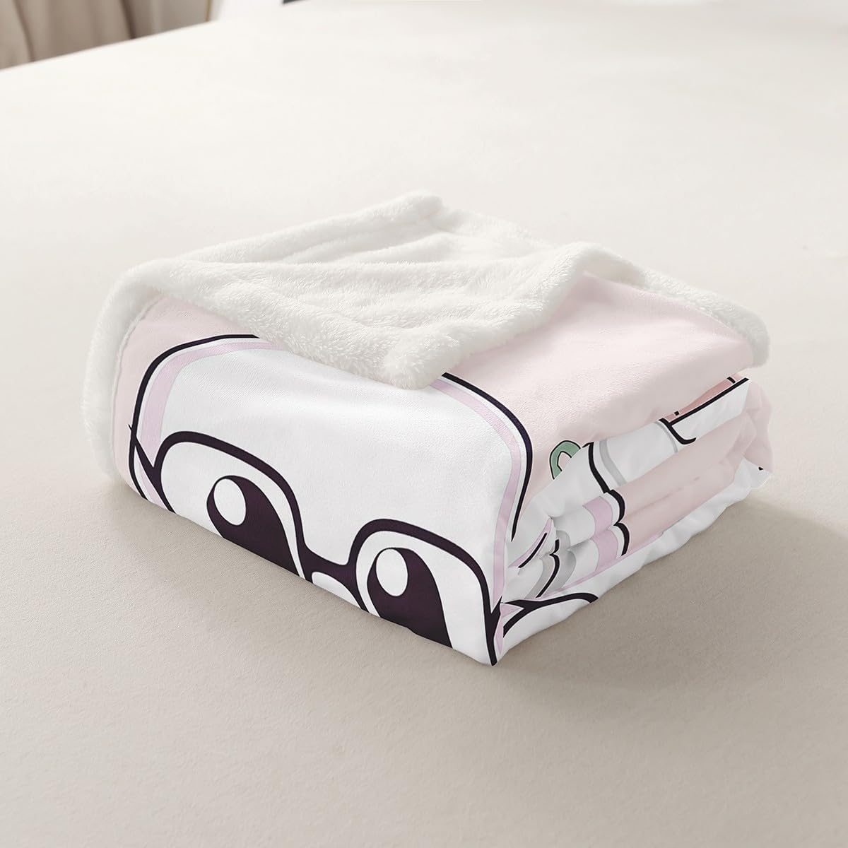 Erosebridal Kawaii Ghost Fleece Blanket Twin 60x80 Pink Spooky Ghost Reading Sherpa Blanket for Sofa Couch Halloween Flowers Fuzzy Plush Throw Soft Warm Exotic Goth Pattern