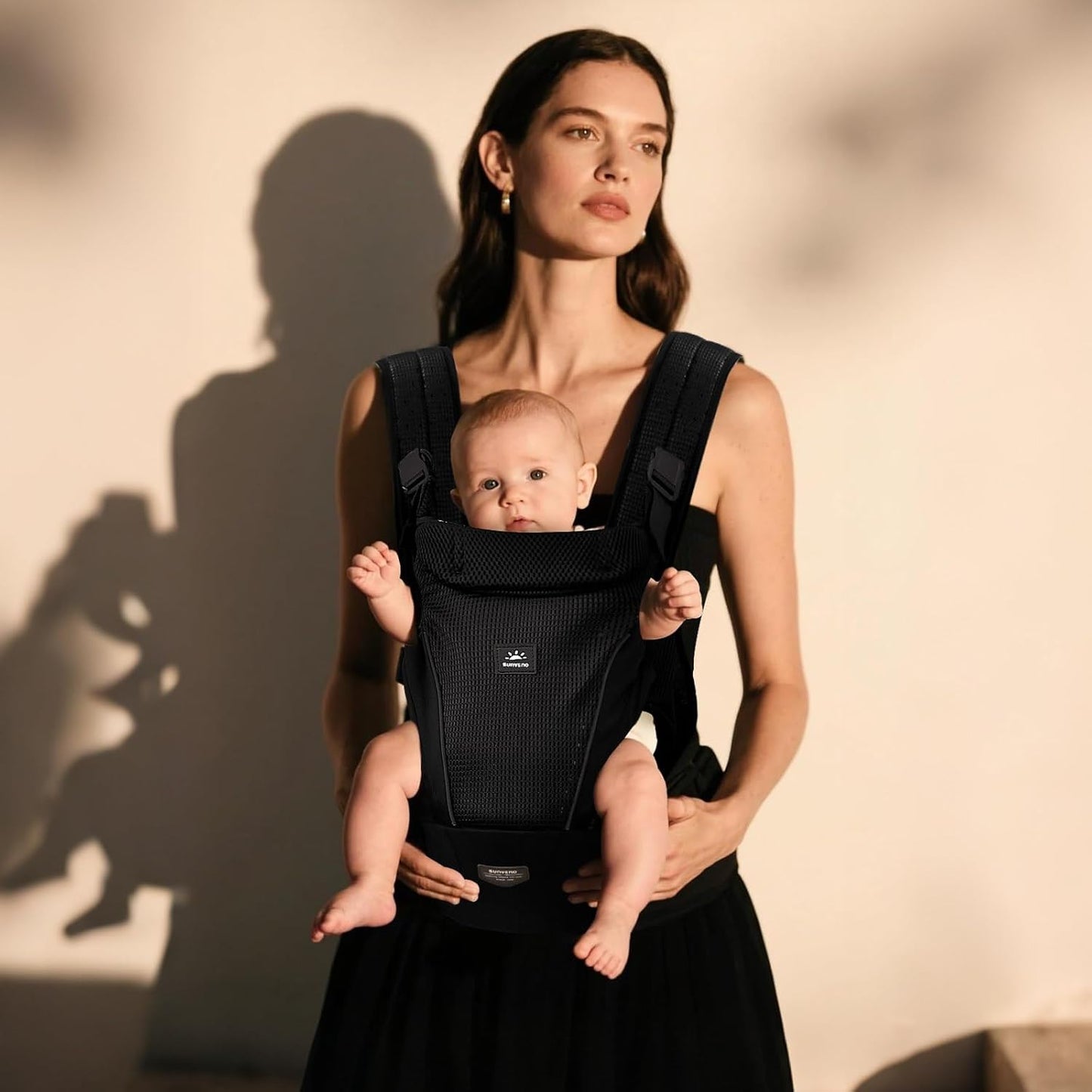 SUNVENO Baby Carrier for Newborn to Toddler – CPC-Certified Breathable Mesh Hip Seat Carrier, Supports 7-45 lbs for Inward/Outward-Facing Front & Back Carry, Adjustable Waistband, All-Season