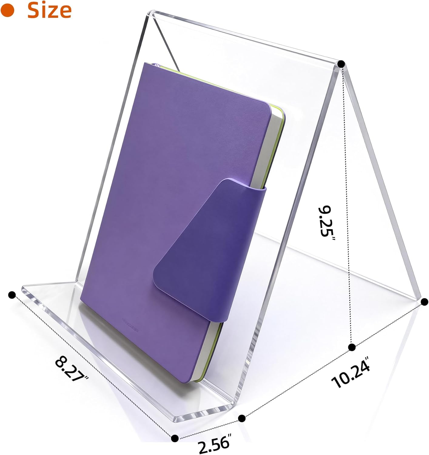 Clear Acrylic Book Stand – 8.5 x 11 Inch Display Holder for Cookbook, Tablet, Magazine, Photo, Plate – Transparent Easel for Home, Kitchen, Office