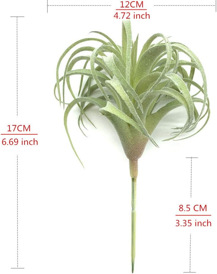 2 PCS Artificial Succulents Plants Real Touch Lifelike Succulants Plants Faux Greenery Plants Garden DIY Home Office Decoration Ornament (Flocking Air Plant)
