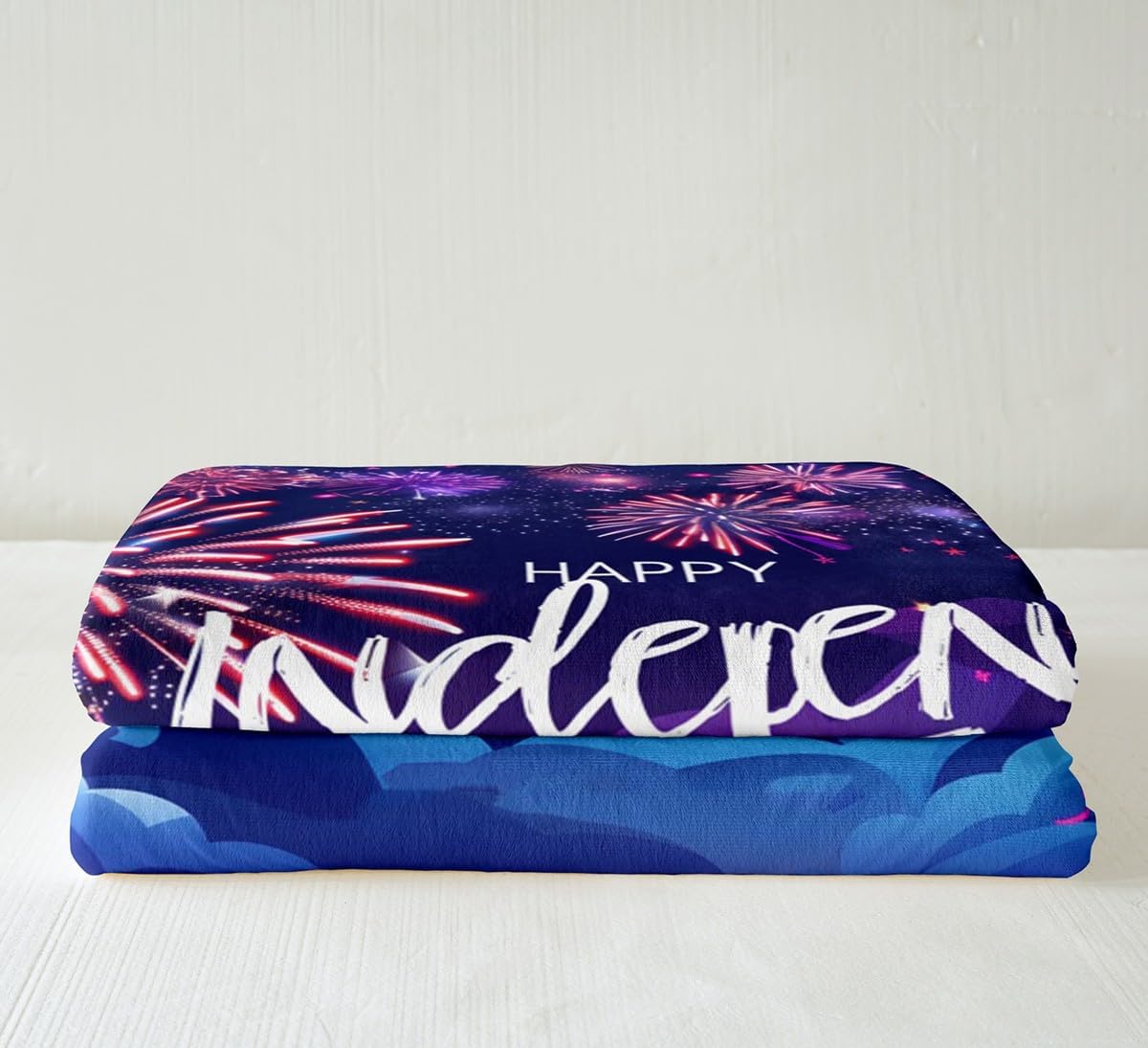 Erosebridal American Flag Blanket Independence Day Fleece Blanket,Fourth of July Throw Blanket 50"x60",Rainbow Fireworks Bed Blanket Veterans Day Decorations