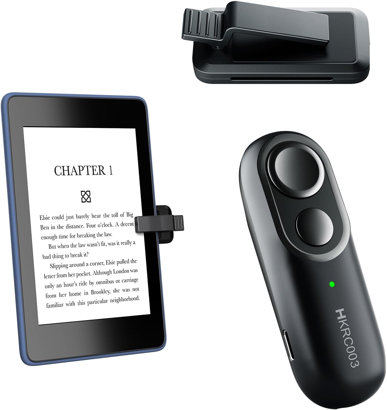 RF Remote Control Page Turner for Kindle Reading Ipad iPhone Android Tablets Surface Comics, Wireless Camera Video Recording Remote Controller, Super Lightweightt, Black