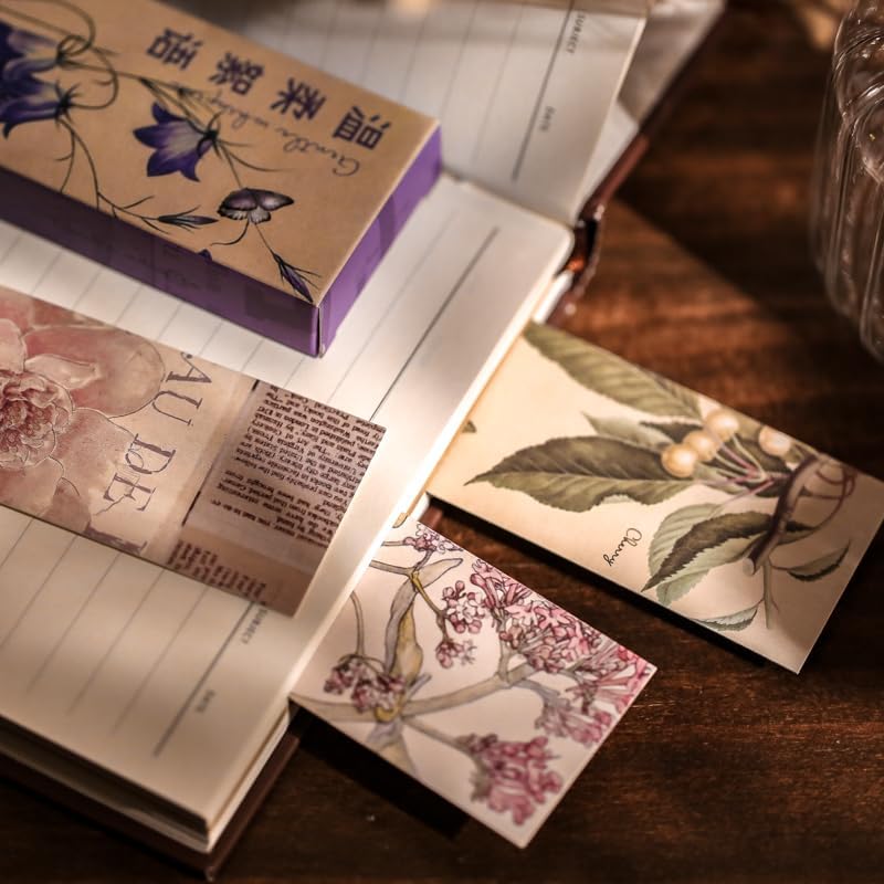 Generic 30PCS Vintage Aesthetic Bookmarks for Reading Women, Retro Natural Butterfly Flower Boxed Cardboard Paper Bookmarks Gifts for Book Lovers (B - 30 PCS)