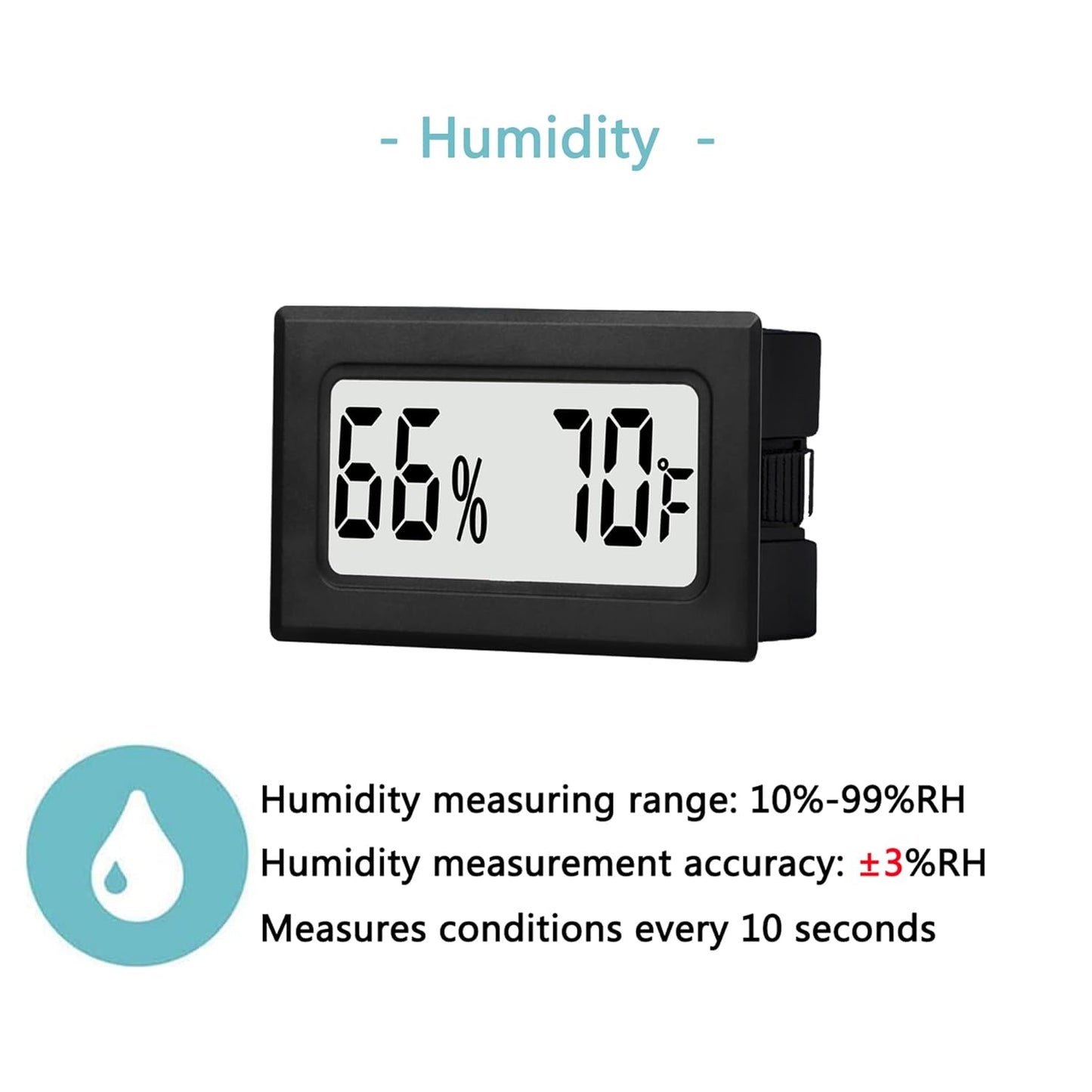 12 Pack Mini Small Digital Hygrometer Thermometer Indoor Temperature and Humidity Meter Gauge with Temp Humidity Sensor Monitor Fahrenheit (℉) for Jars,Home,Room