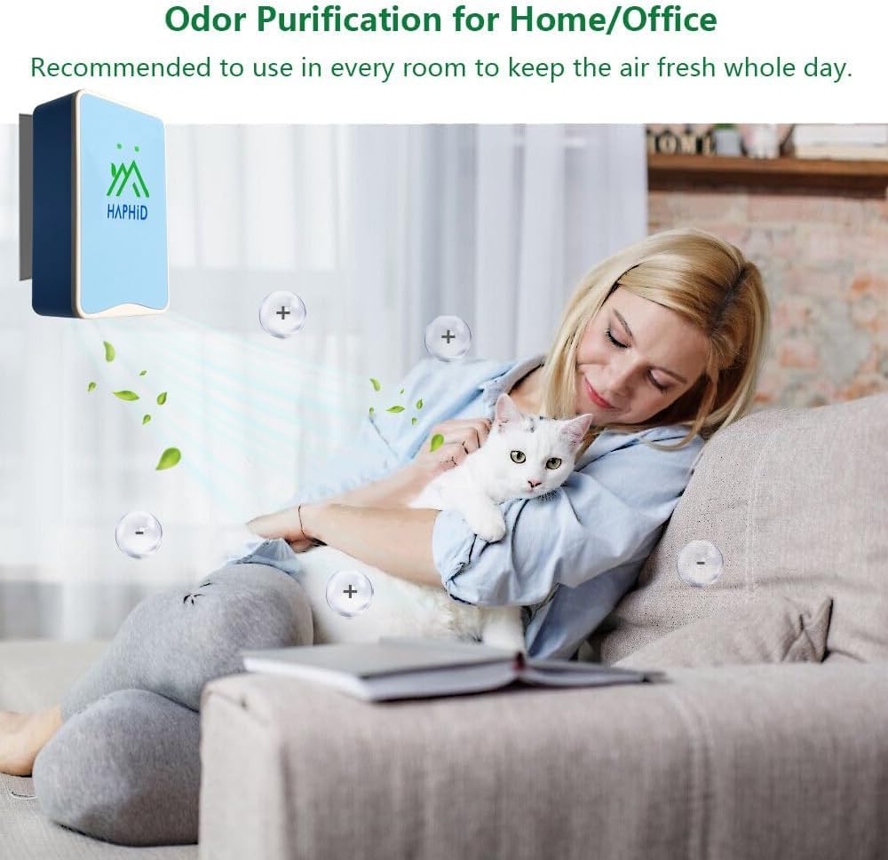 Ionizer Air Purifier, Plug In Air Purifier with 80 Million Anions/Sec Ion Technology, Air Ionizer for Home to Purify: Pet Odor, Various Smell, Etc (6 Park)