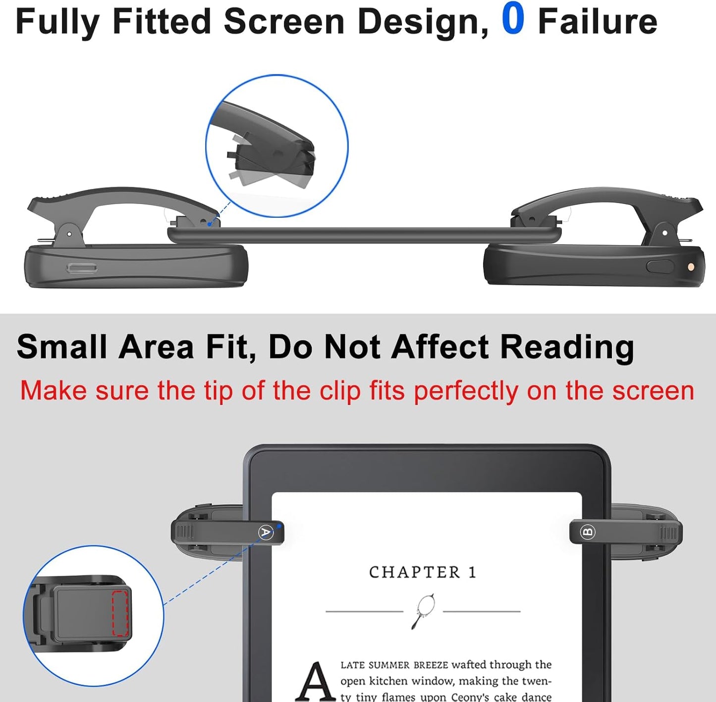 [2 Clips] Finger Ring Page Turner Remote for Kindle Paperwhite Remote Page Turner Accessories for Kindle Clip Clicker Rechargeable Page Turner for Ipad Android Tablets Phone Camera Triggers