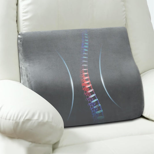 Lumbar Support Pillow for Recliner Chair and Couch, Memory Foam Back Cushion Ergonomic Back Support Pillow for Lower Back Pain Relief, with Soft Velvet