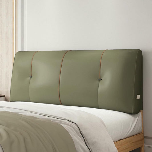 Faux Leather Headboard Pillow Support Upholstered,Lumbar Pillowboard Large Backrest Full Bedside Cushion,Sofa Bed Bunk Bed Pillow with Removable Cover,Green2,39inch/Twin