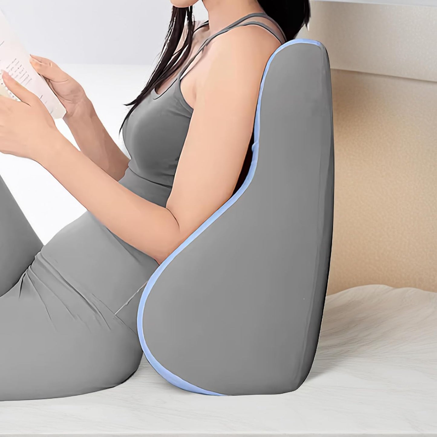 Couples Pillow, Ergonomic Memory Foam Wedge—Leg Raising Cushion for Reading, Sleeping, Yoga, Meditation, and Sofa Lounge Comfort