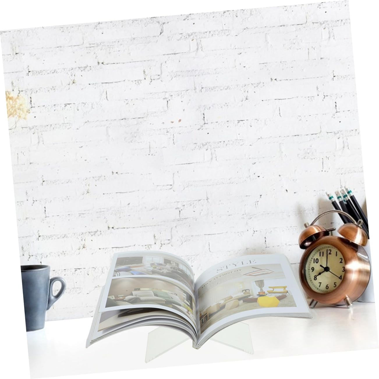 PRETYZOOM Book Holder Stand Multi-Function Easel Stand for Display Newspapers Cookbooks