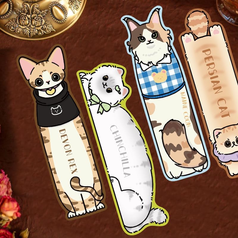 30 Pcs Cute Cat Bookmarks,Bookish Gifts for Cat Lovers,Book Lovers Valentines Gifts,Cute Book Marks for Reading Women Kids Book Reading Accessories Readers Gifts