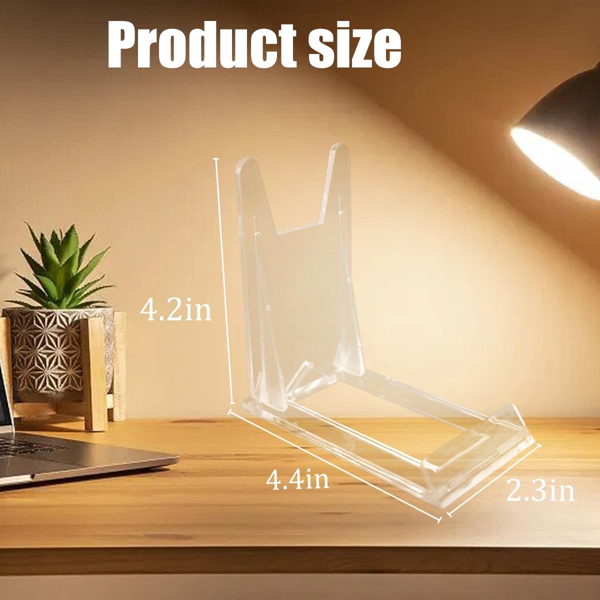 20 Packs Acrylic Display Stand, Adjustable Clear Desktop Book Stand & Collector Stand for Home Office Comic Magazine Postcard Art DVD Album Jewelry Pictures Platter