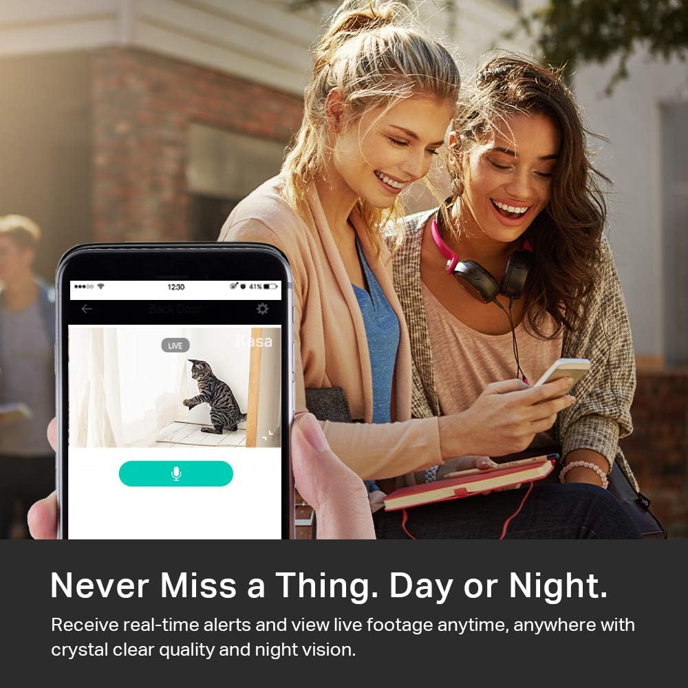 Kasa 1080p Indoor Wired Security Camera - Works as a Baby Monitor & Pet Camera, Motion Detection & Tracking, 2-Way Audio, Night Vision, Subscription-Free Local Storage or Optional Cloud, EC60