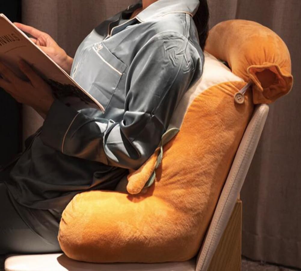 Cute Plush Bed Backrest Pillow Sofa Waist Back Cushion Rest Neck Support Headboard Pillow Office Chair Lumbar Pillow (Carrot, 55×50CM/21.65"×19.7")