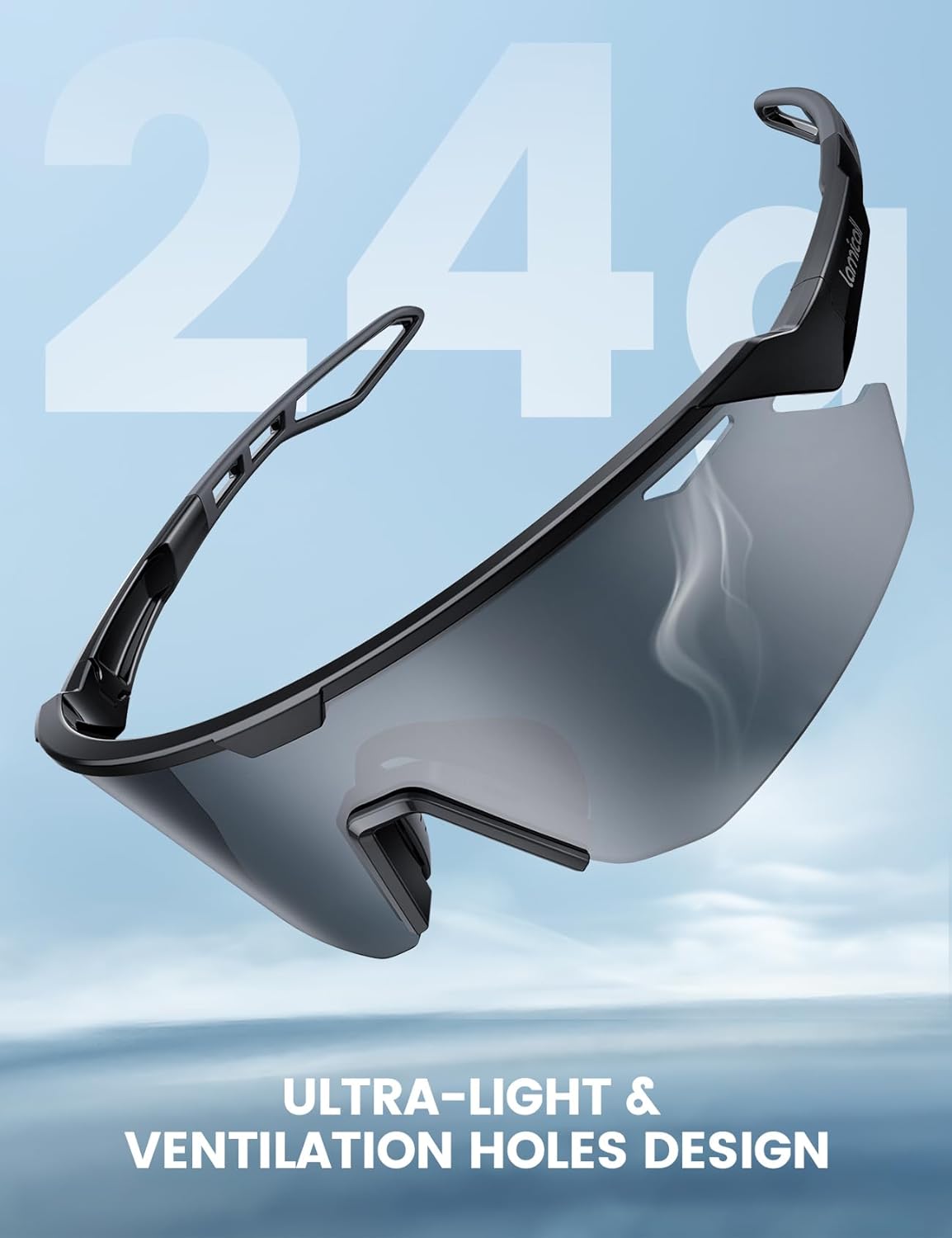 Lamicall 24g Polarized Sports Sunglasses for Men Women - UV400 Protection Sun Glasses Gifts for Running Cycling Baseball