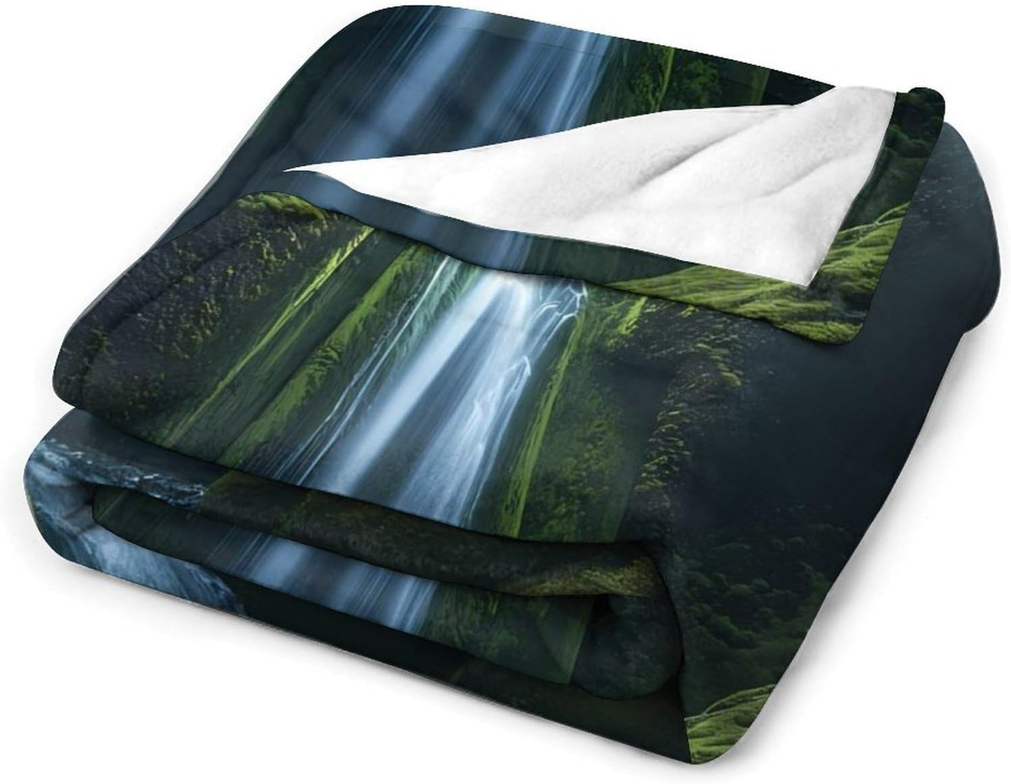 Waterfall Throw Blanket for Couch Bed Plush Cozy Fuzzy Flannel Blanket for All Season 50"x60"