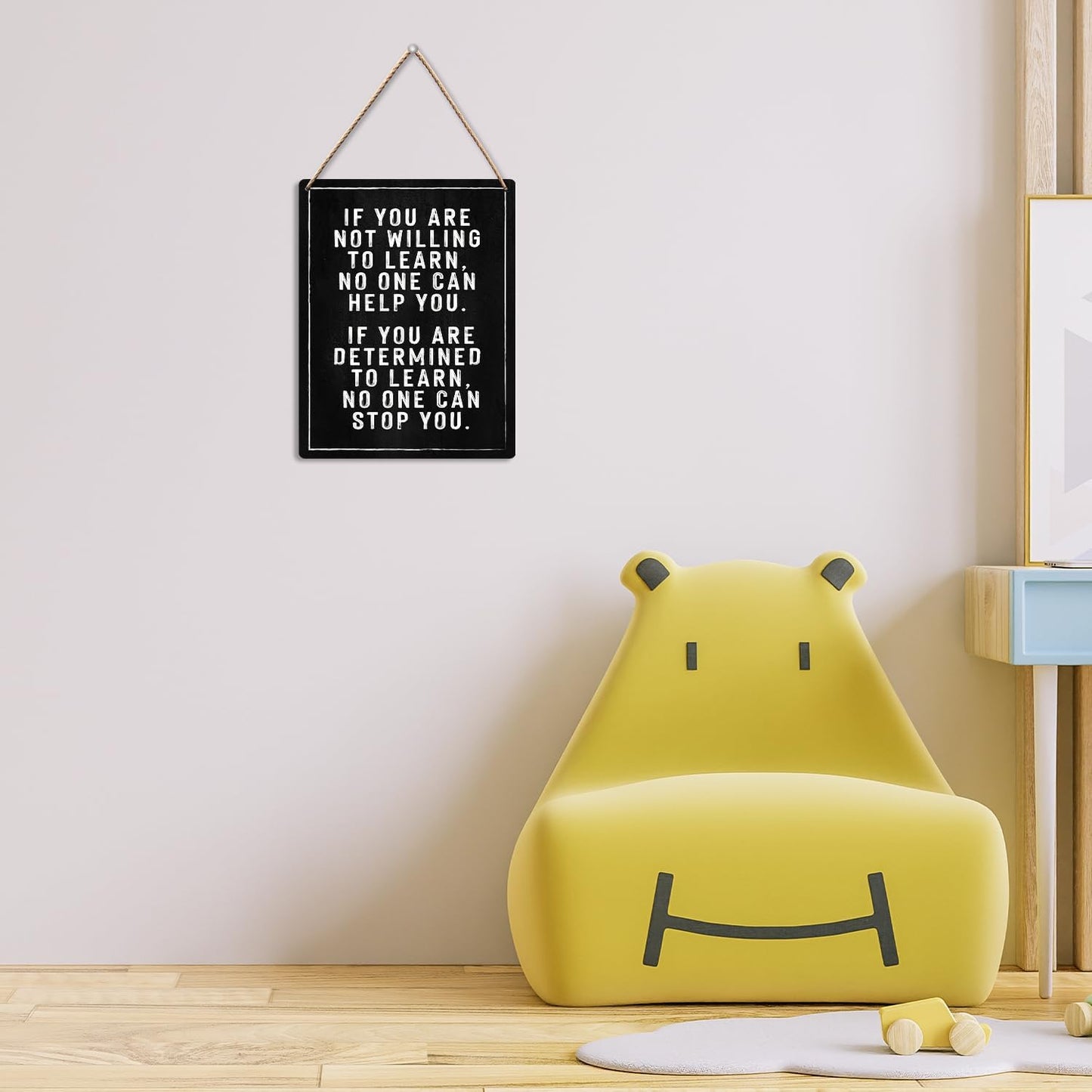 Positive Affirmations Wall Decor, Inspirational Wall Decor, Motivational Wall Wood Hanging Sign, Classroom Reading Room Kids Room Wooden Slogan Hanging Sign 8X10 Inch