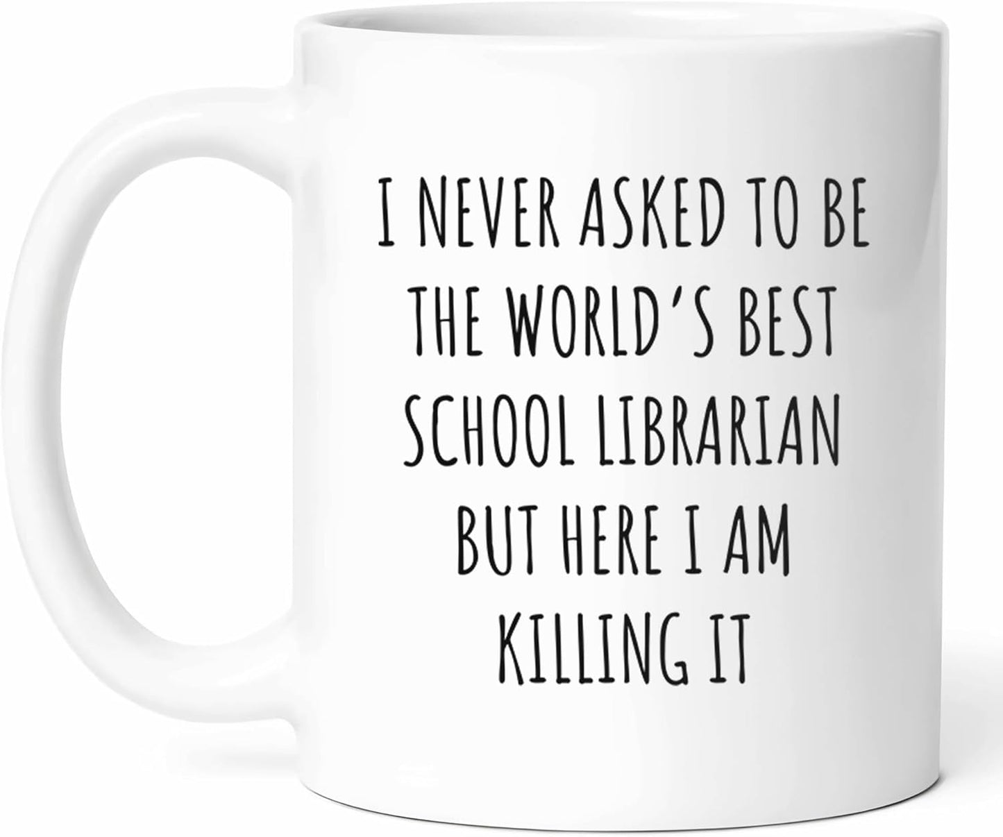 Best School Librarian Mug - Knowledge Coffee Cup - Educator Funny Gift From Students - Reading Advocate Tea Mugs - Library Lover Cups - 11 Oz Ceramic Gifts For Librarians, Birthday, Him, Her