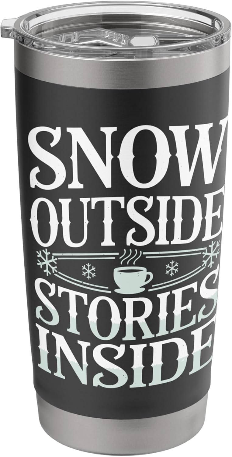 Reading All Winter Cozy Book Lover and Literary Escape Stainless Steel Insulated Tumbler