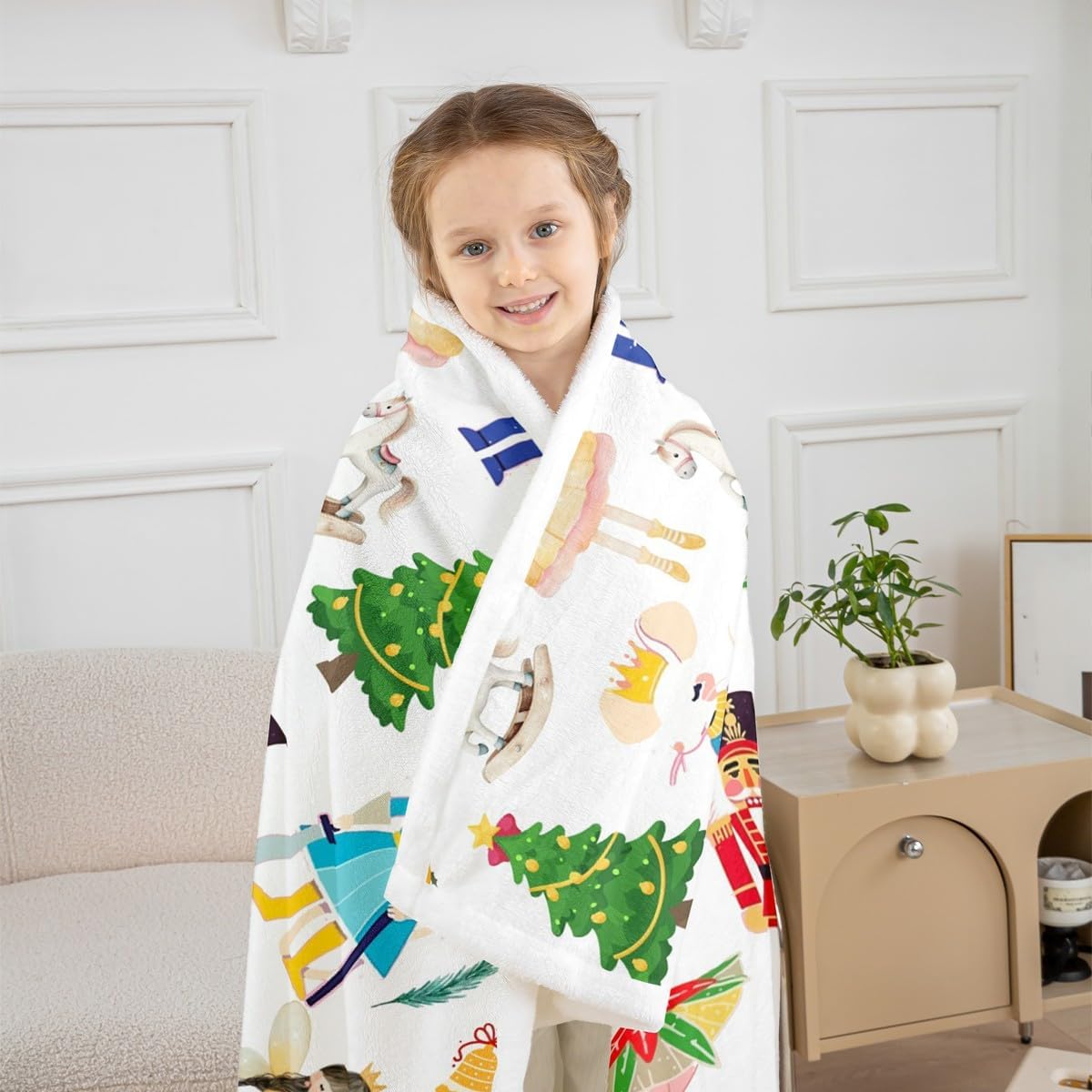 Feelyou Christmas Nutcracker Throw Blanket Nutcracker Ballet Soft Fleece Sherpa Cozy Fuzzy Plush Warm Fairy Princess Mouse Fuzzy Plush Throw Xmas Baby 30"x40" for Bed Couch Living Room