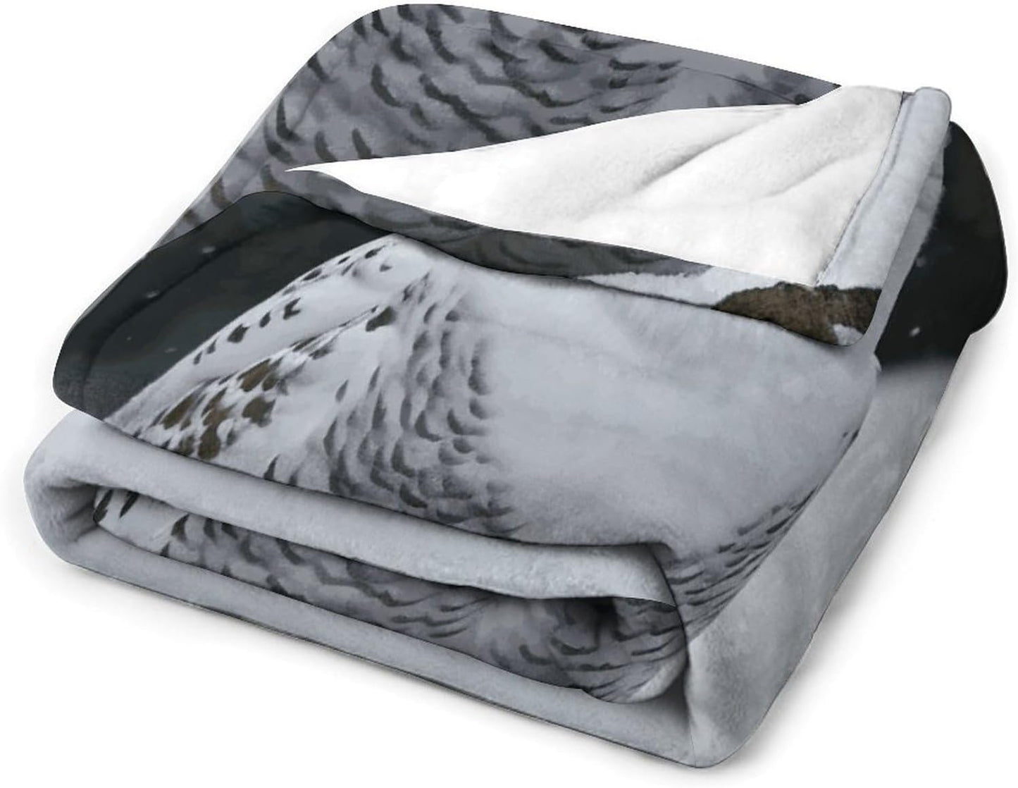 Snow Owl Blanket Super Soft Lightweight Throw Blanket Cute Cozy Warm Bed Blanket Decorative Fuzzy Blanket All-Season Home Decor Gift for Sofa Couch Living Room 50"*60"（130 * 150cm）