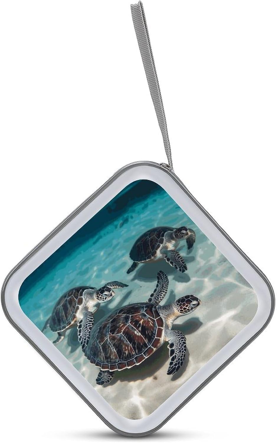 Sea Turtles CD Case 40 Capacity Case Zipper CD Collection Bag with Handles Cover DVD Storage Hard Plastic DVD Disc Cases Storage Binder for Car Home Office Travel