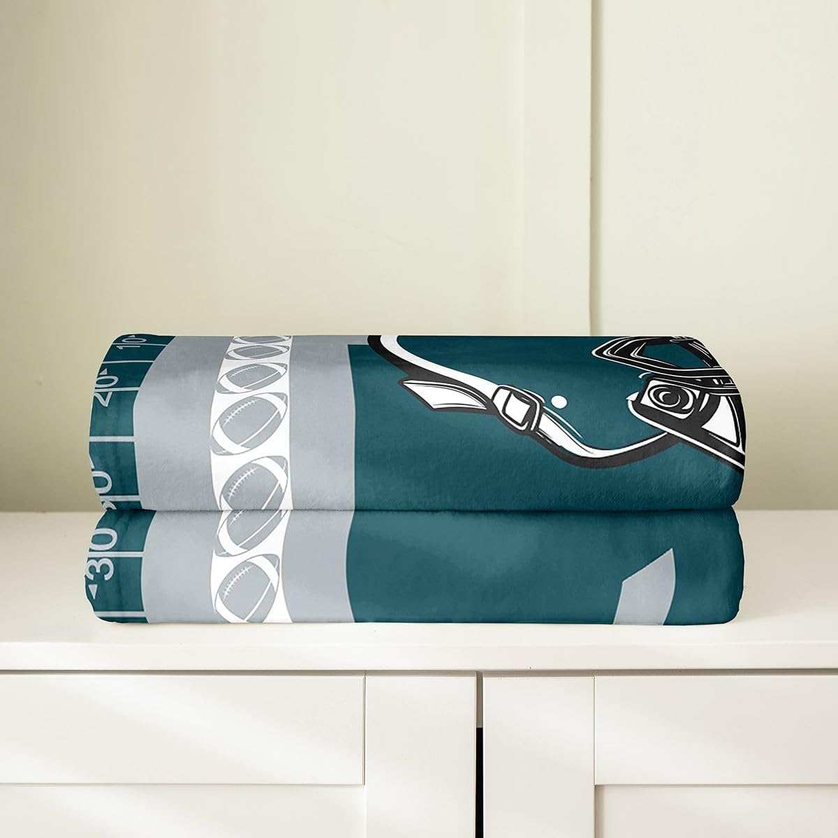 Feelyou Football Flannel Blanket Plush Fuzzy Soft Boys Girls Rugby Sports Fleece Throw Blanket 40"x50" Football City Room Decor