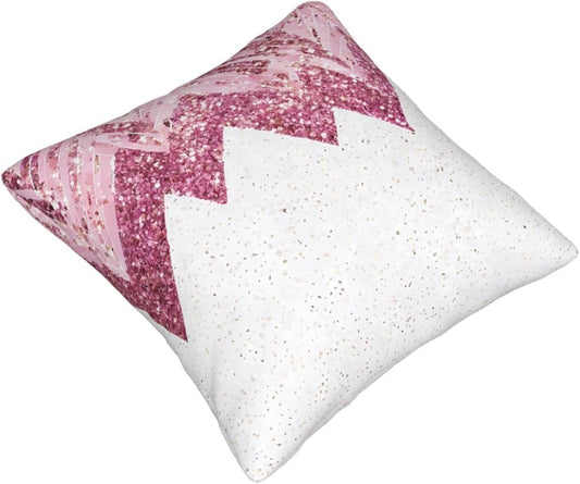 All-Season Square Pillow Covers 18"X18", Glittery Pretty, Decorative Throw Pillow Covers for Sofa Bed Couch, Hidden Zipper Cushion Cover, Square Lumbar & Accent Pillowcases for Home Decor