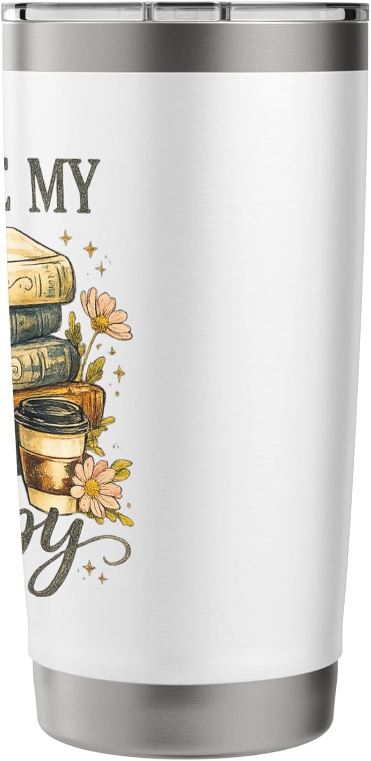Books Are My Therapy Vintage Book Lover Aesthetic Stainless Steel Insulated Tumbler