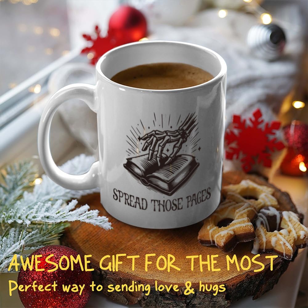 Spread Those Pages Funny Reading Mug Gifts for Reader, Book Lover, Smut Reader, Smutty Reading Gift for Bookworm, Librarian, Bookish, Funny Birthday, Gift for Book Lovers 11OZ