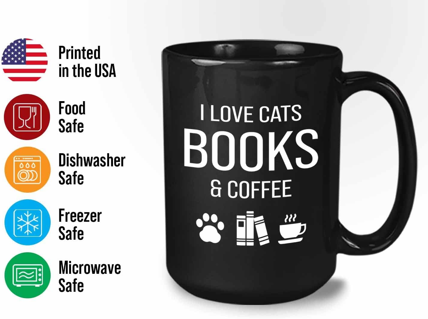 Bubble Hugs Book lovers Coffee Mug 15oz Black - Cats Books Coffee - Author Writer Library Editor Introvert Lovers Cat Chill Relax Bookworm Reading