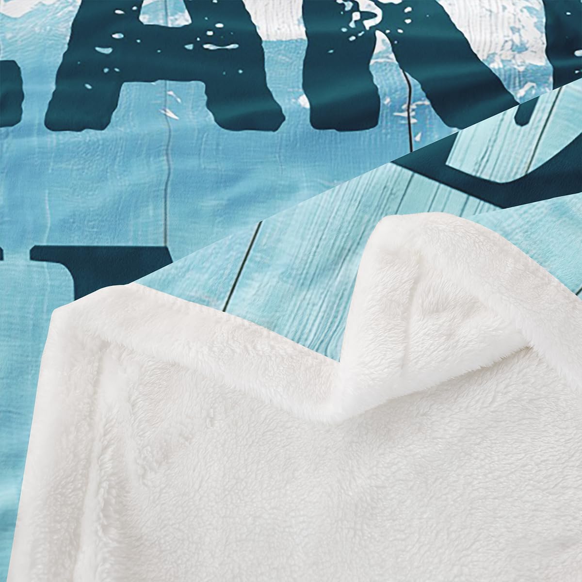 Lake Life Bed Blanket Kids Girls Vintage Wood Sherpa Blanket Soft Cozy Lightweight Outdoor Sport Plush Fleece The Lake Theme Blanket Gifts for Bed Chair Office Sofa(Throw 50"x60")