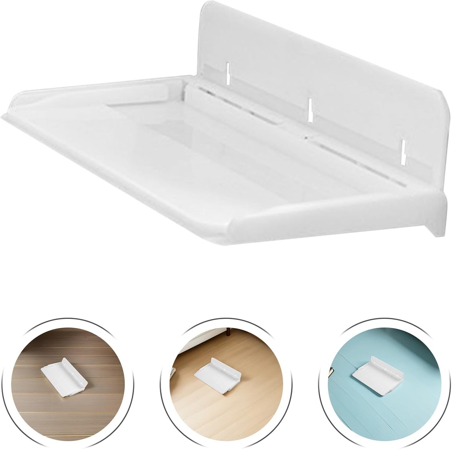 UPKOCH Foldable Wall-Mounted Bedside Shelf Organizer 11.81X8.26X2.75In No-Drill Floating Bed Shelf Tray for Dorm Room Storage Phones Books Cosmetics