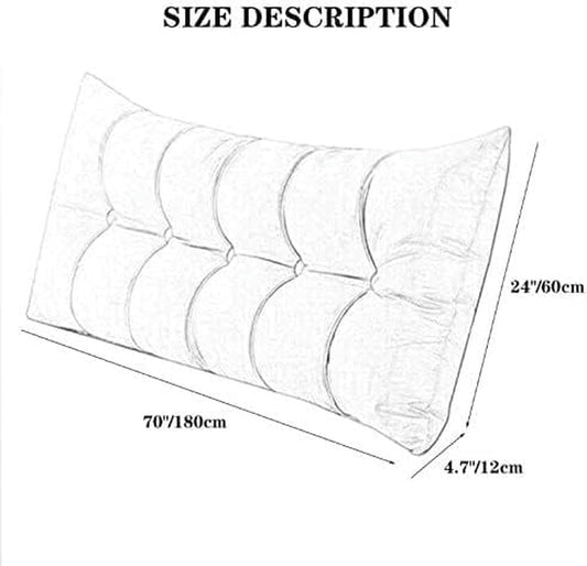 Soft Headboard Bedside Cushion, Watching TV Relaxing Design Bumper Pillow King Tatami Bed Pillow Removable Pillow Bed Rest Pillows(Light Gray,180cm)