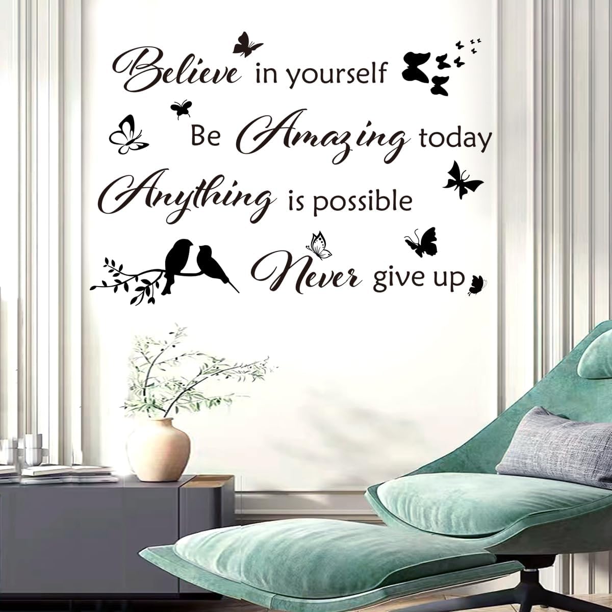 Inspirational Wall Stickers Wall Quotes Letter Stickers Ability Motivation Believe in Yourself Saying Home Decals Quote for Bedroom Living Room Hallways Office Classroom Teen Dorm Room Home Decor