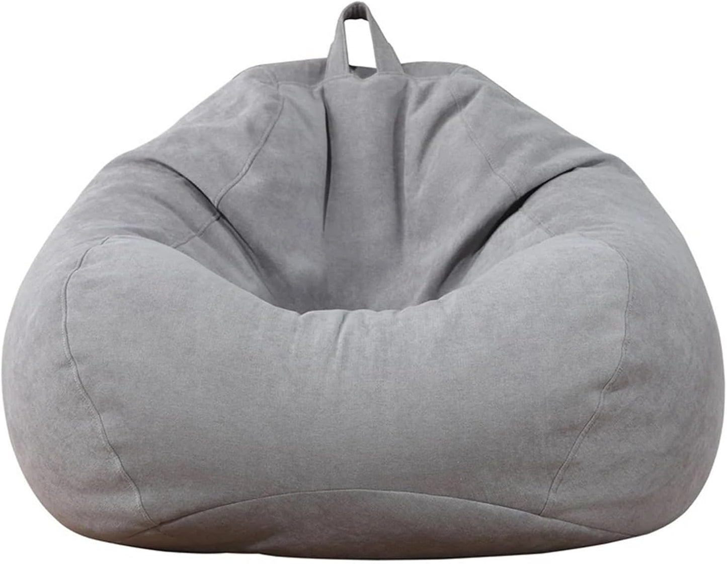 Large Small Lazy Sofa Cover Chairs Without Filler Linen Cloth Lounger Seat Bean Bag Pouf Puff Couch Tatami Living Room Bedroom (Color : Light Grey, Size : 100x120cm)