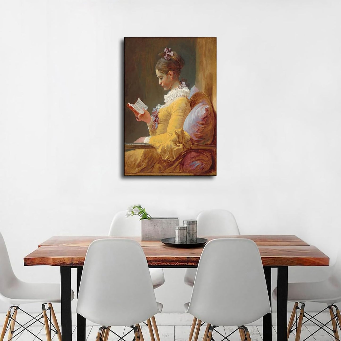 Jean Honore Fragonard- Young Girl Reading - World Classic Art Reproduction Poster Canvas Image Printing Wall Art Decor Aesthetics Living Room Bedroom Home Background Famous Paintings Printmaking (08x12inch-Unframed)