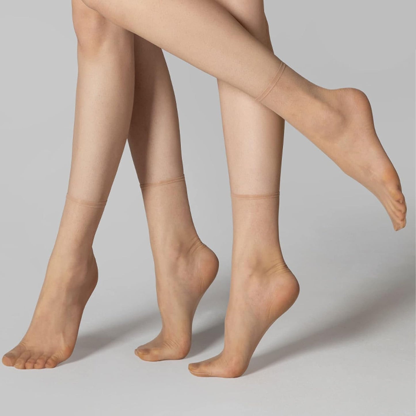 TeenFighter 5/20 Pairs Crystal Transparent Silky Nylon Ankle Socks for Girls, Ultra-Thin No Show Elastic Socks for Women
