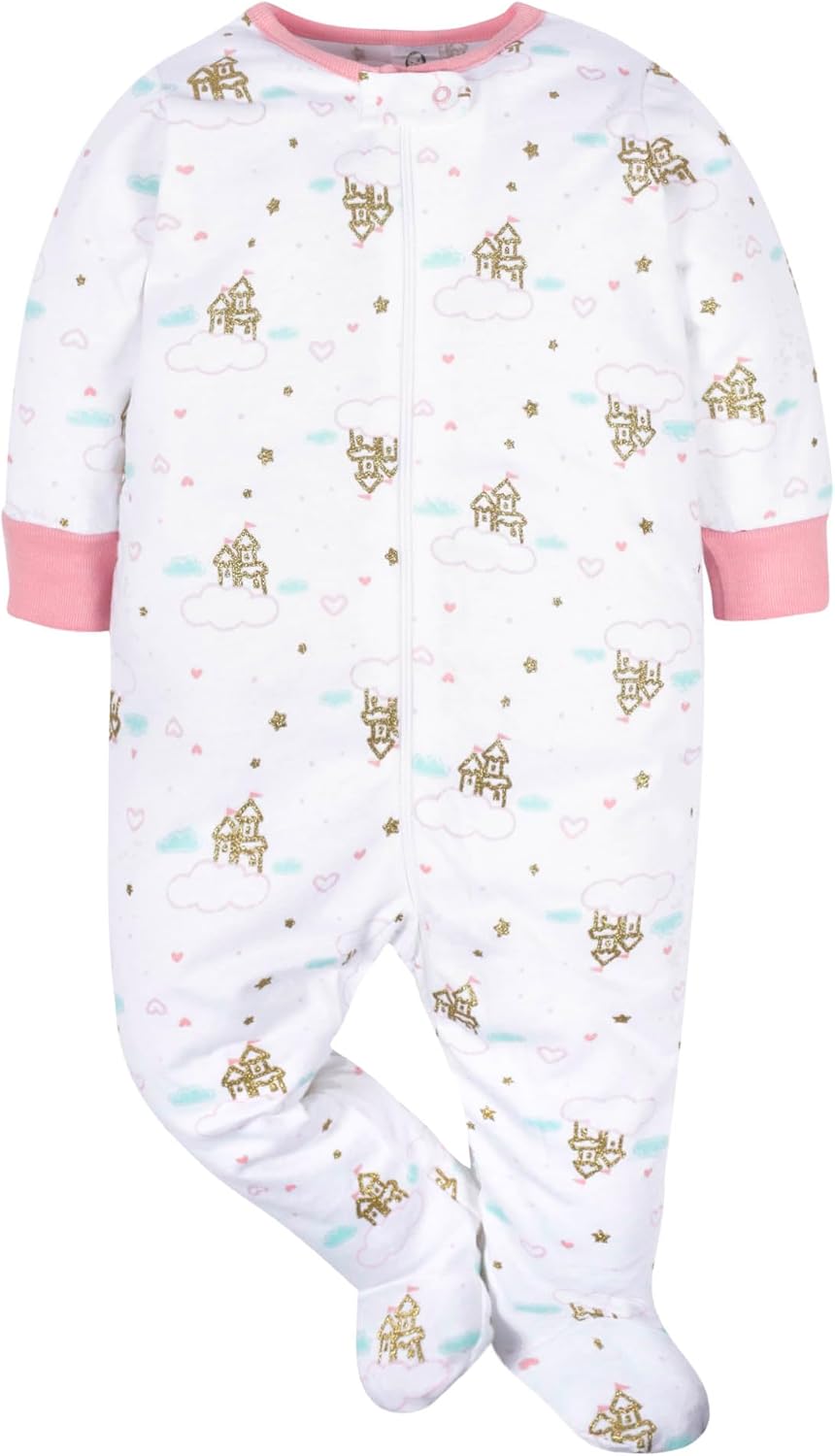 Gerber Baby-Girls 4 Pack Sleep 'N Play Footie