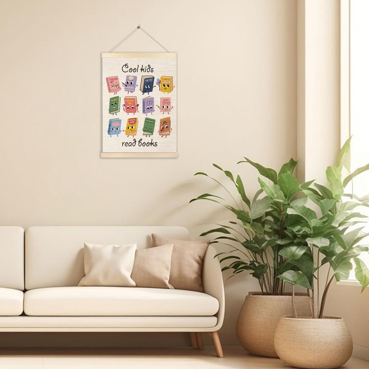 Ecezatik Cool Kids Read Books Poster Hanger Frame, Classroom Wall Decor, Reading Corner Decor for Classroom, Reading Nook Decor, Kids Wall Decor, Reading Posters for Classroom, 12x16 Inches