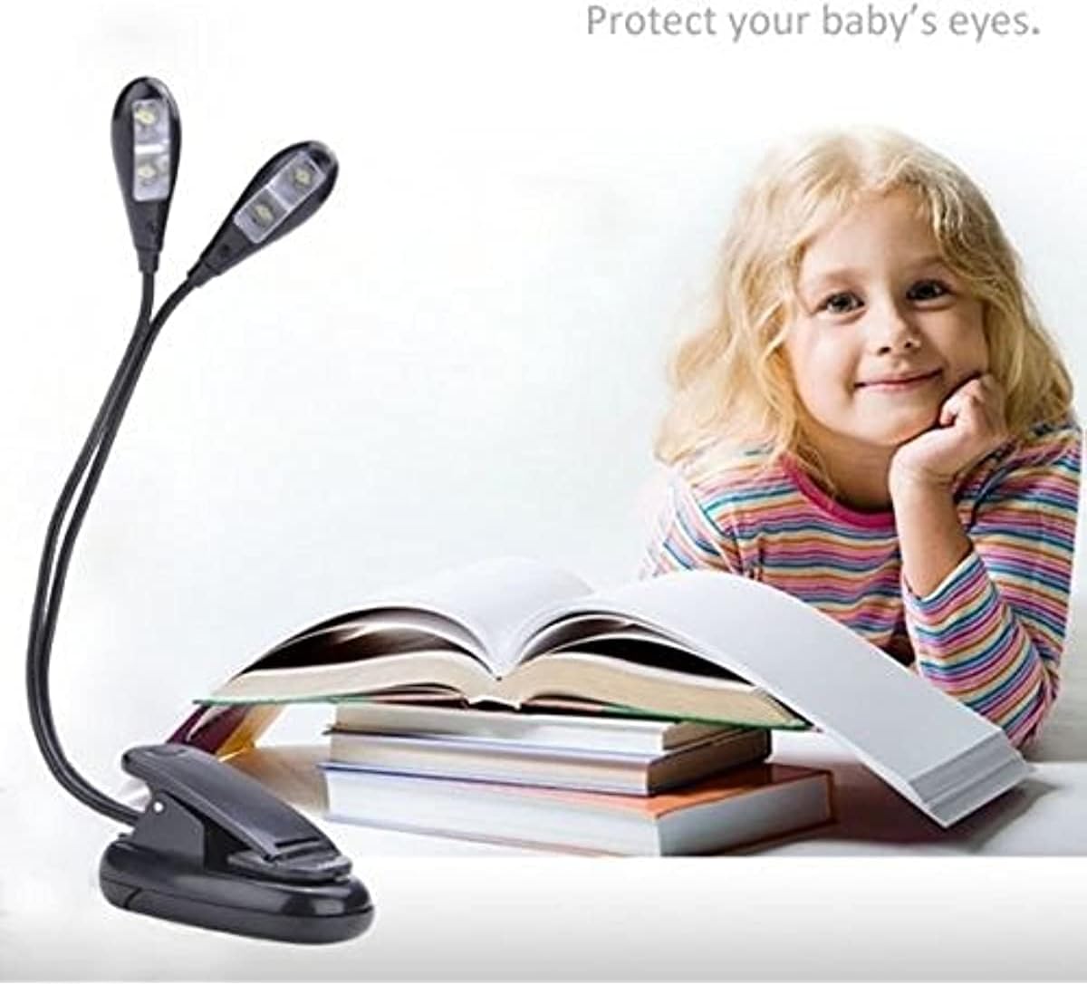 Music Stand Light/Led Book Reading Light/USB and Battery Operated Light/Portable Lights for Piano Travel E-Reader & Bed Headboard-Eye Friendly with Dual Arms