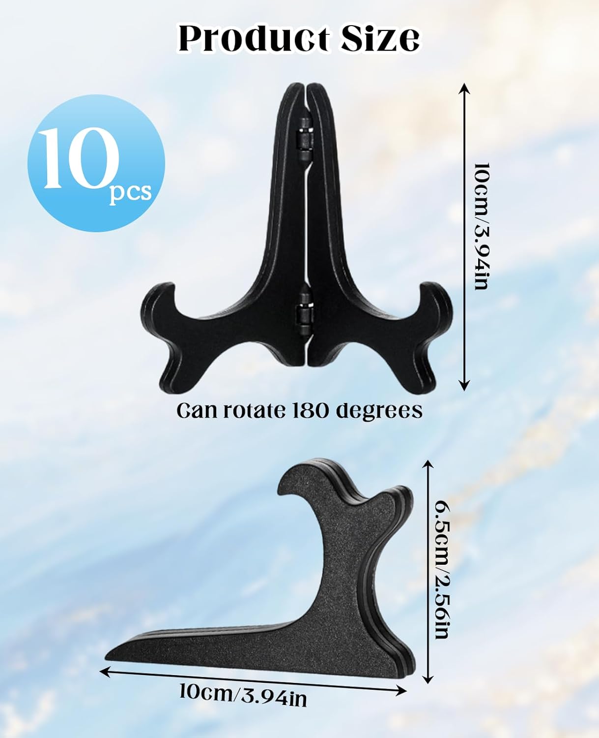 10PCS Small Plate Stands for Display 4", Mini Folding Wood-Like Plaque Holder Easel for Displaying Picture Dish