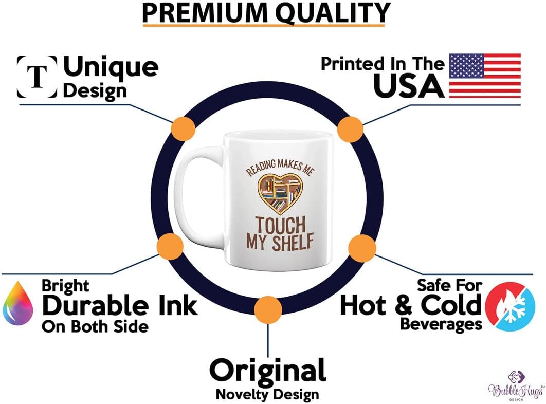 Book Lover Coffee Mug 11oz White - Reading Makes Me - Bookish Bibliophile Intellectual Studious Publisher Researcher Hobby Book Nerd