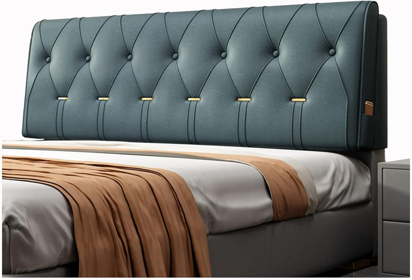 Headboard Bed Backrest Cushion Comfort Lumbar Support Pad Technology Cloth Reading Pillow for Home Office Sofa Bed Customizable (Color : Green Size : 190X60X10CM) (Green 120X60X6CM)