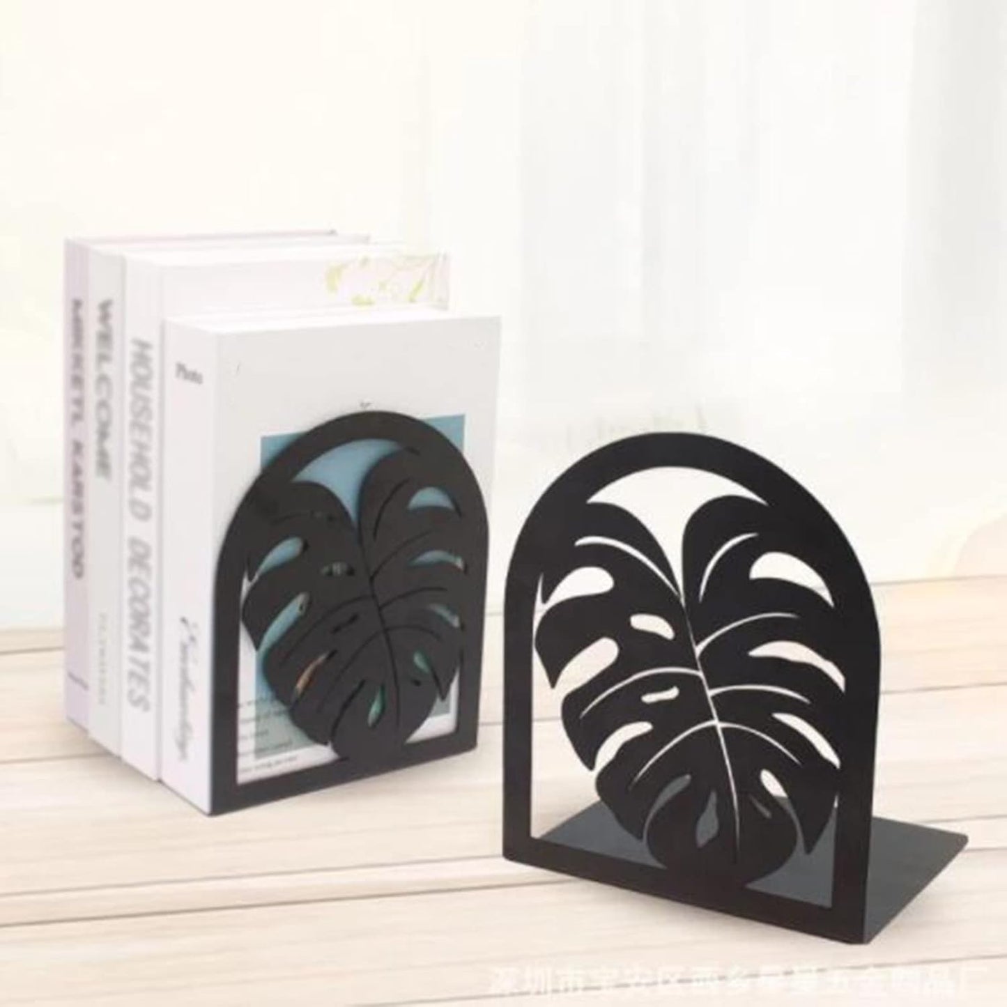 2PCS Metal Book Stand Turtle Back Leaf Book Holder Landscape Storage Learning Reading Rack Hollow Bookends Retro Book End Shelf Book Holder Bookends