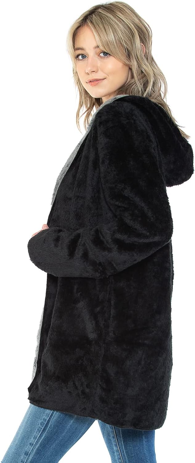 Wearable Blanket Hoodie in Thick Fleece Jacket with Pocket - Black - Large Size - for Women and Men, Warm and Cozy