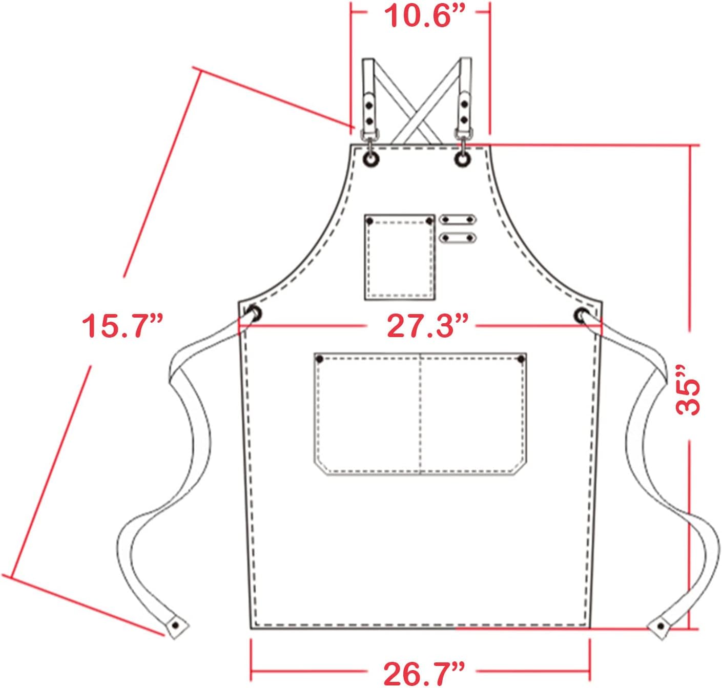 carrotez Adjustable Over sized Plus Size Canvas Apron with Pockets Men and Women Aprons