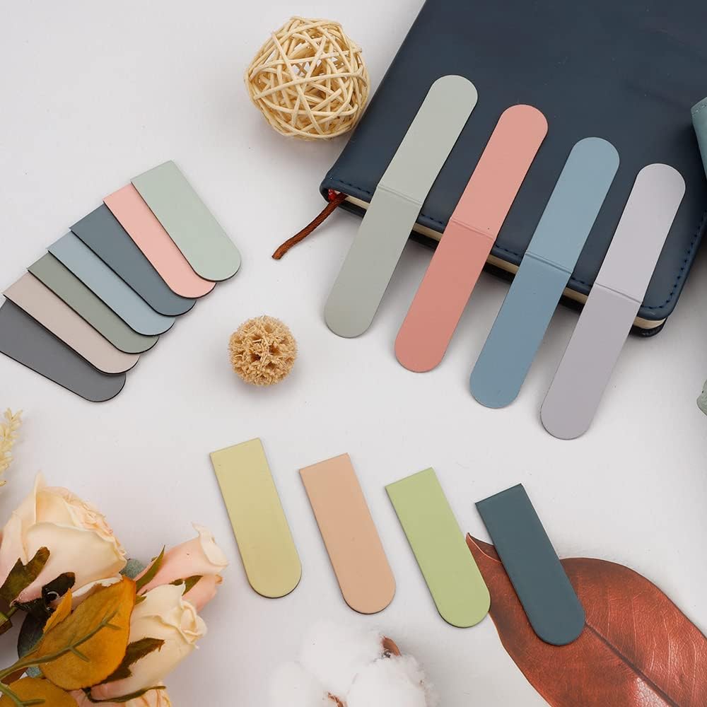 Magnetic Bookmarks, 15PCS Magnetic Cute Bookmark for Teacher, Women, Men & Kids - Solid Colorful Light Bookmarks (Pack of 15)